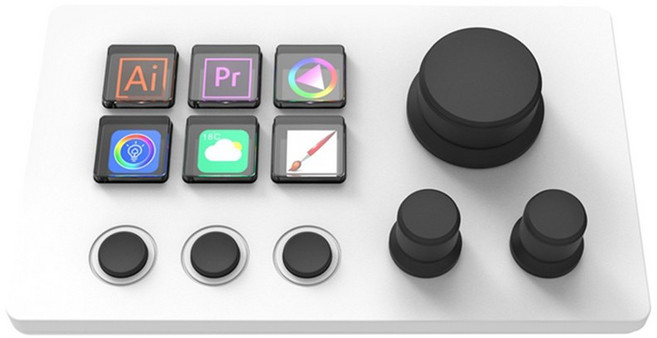 Mirabox N3 StreamDeck 비주얼 키보드 글로벌 버전 라이브 컨텐츠 제작 컨트롤러 스트림 데크 LCD 단추 사용자 정의 6 키, White, 1) White