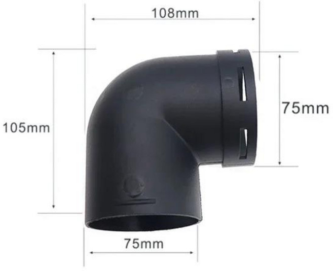 호환 60mm 75mm 자동차 공기 환기 덕트 파이프 팔꿈치 콘센트 커넥터 조이너 Webasto Eberspaecher 디젤 주, 2)75mm, 1개