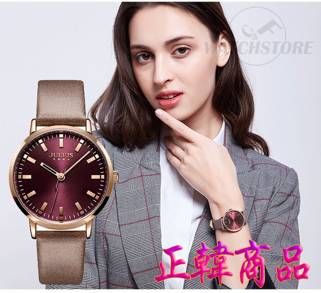 C&F JULIUS 韓國品牌 時尚簡約真皮腕表 女錶 JA-1149