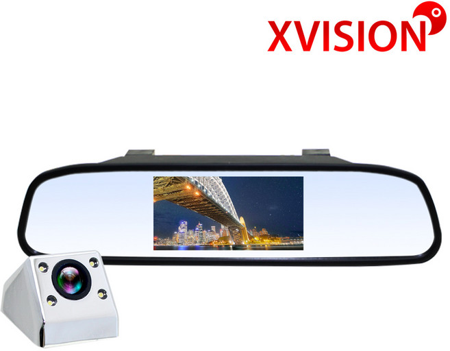 엑스비전 4 룸미러 모니터+LED 후방카메라 세트(S715), 401R+S715 블랙