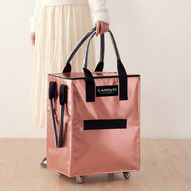 캐리오 제니 2세대 국민 쇼핑카트 바퀴달린 롤링카트 접이식 쇼핑가방, 핑크, 1개