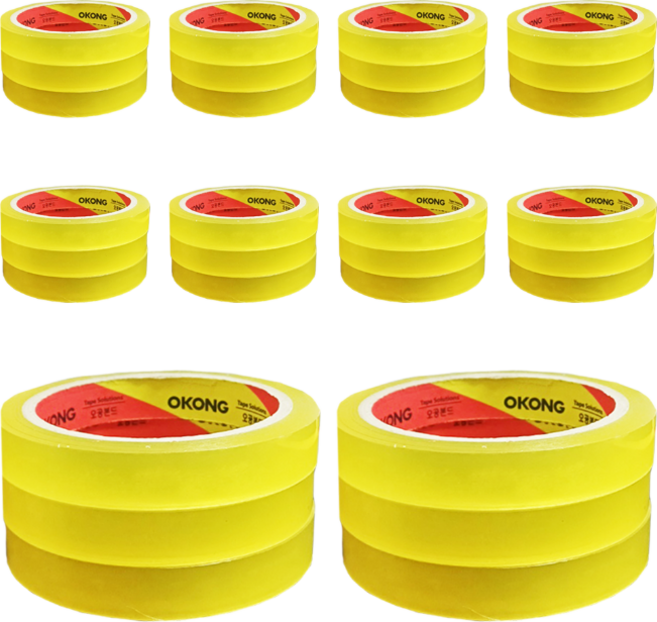 오공 물레방아 리필용 셀로판 문구테이프 16mm x 25m, 투명, 54개