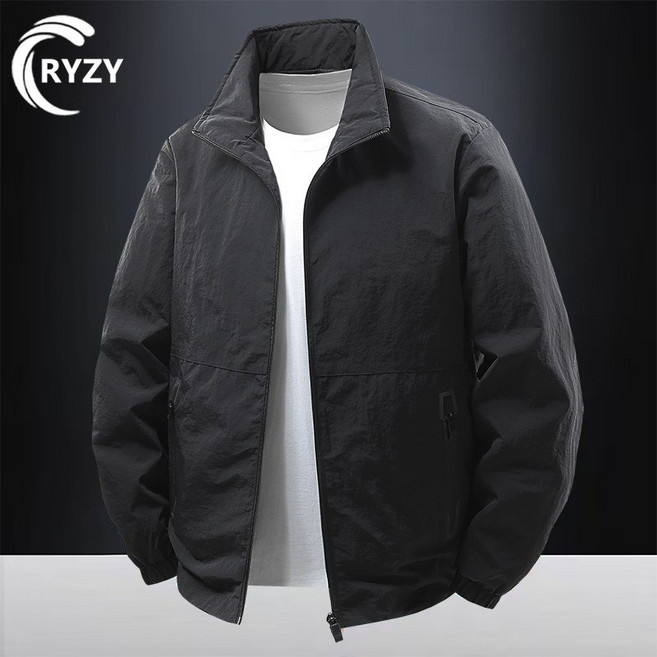RYZY 男士休閒立領夾克外套 寬鬆保暖舒適