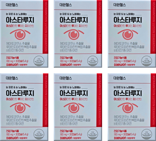 대원제약 대원헬스 아스타루지, 30정, 5.4g, 6박스