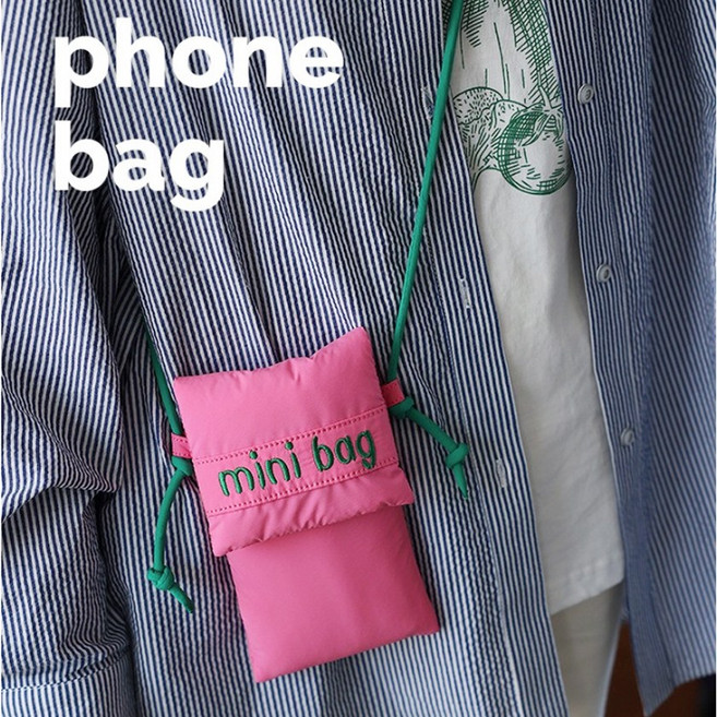 핑크마카롱 컬러감에 뿅반한 미니 핸드폰백