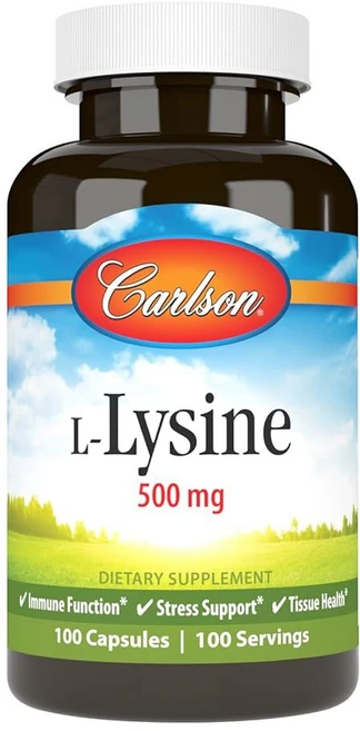 Carlson Labs L-라이신 500mg 100 캡슐, 100 Count (Pack of 1), 1개, 100정 - 쿠팡