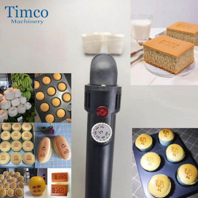 TIMCO 전기 케이크 스탬퍼 햄버거 와플 로고 프린터 220V Elbower 헤드 구리 금형 Customerize Stamper for, 02 220V, 03 미국, 01 Customerize Logo