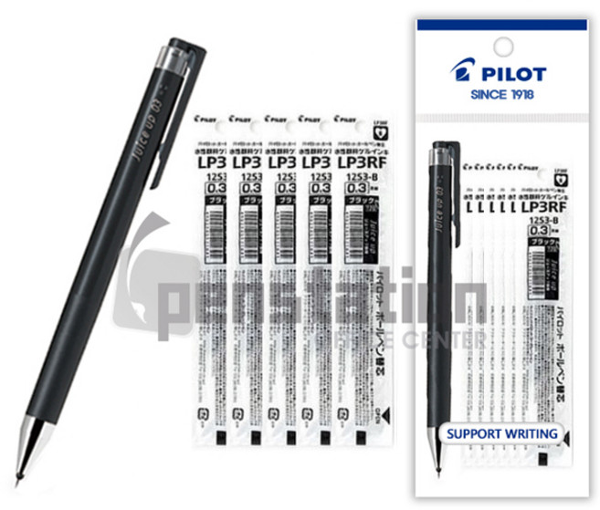 파이롯트 쥬스업 볼펜 0.3mm 볼펜1개/리필5개 세트(파이롯트 정품 블리스터 케이스 포장/선물 용), 쥬스업 볼펜 0.3 흑색 1개+리필 흑색 5개 세트