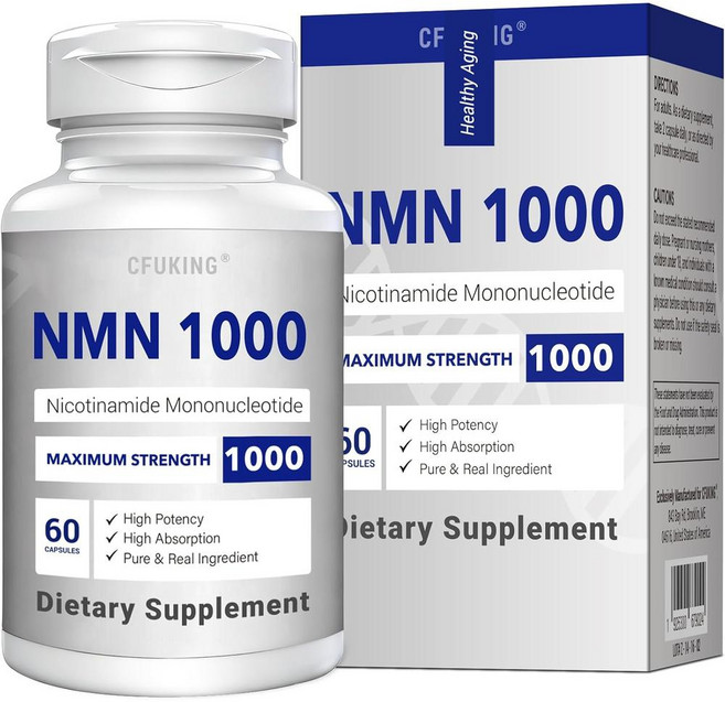 CFUKING 씨퓨킹 NMN 1000mg 최대함량 99% 고순도 60캡슐 1개, 60정