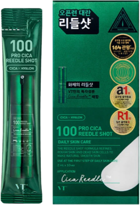 브이티 VT 니들샷 리들샷 100 모공 앰플 스킨 프로시카, 10개, 2ml - 쿠팡