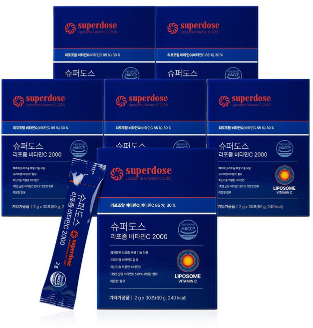 슈퍼도스 리포좀 비타민C 2000, 6박스, 30회분