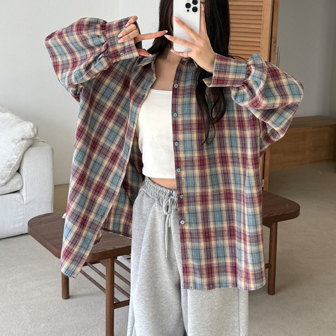 [SS올핏신상+/5XL] Country Mood 빈티지 체크 셔츠 4color