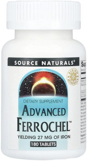 Source Naturals 어드밴스드 Ferrochel 비타민C 60mg 180정, 1개