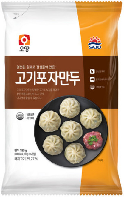 오양-고기포자만두180g, 사조 오양 고기 포자만두 180g 20개, 20개