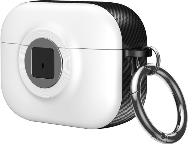 AYOUOK 적용 에어팟4 케이스 잠금 스위치 아이디어 카메라 스타일링 HJAPDS4XJ798, 화이트, 1개, AirPods4