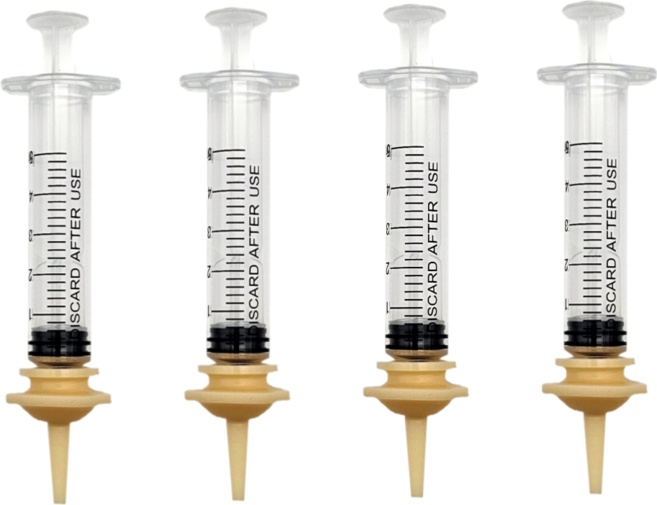 도마뱀 피딩 주사기, 4개, 5ml