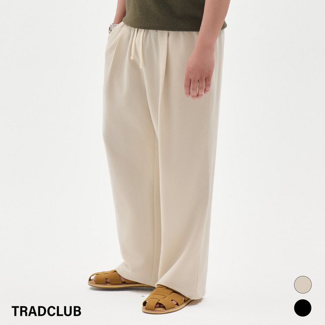 트래드클럽 원턱 밴딩 와이드 슬랙스 (2컬러 M~5XL)