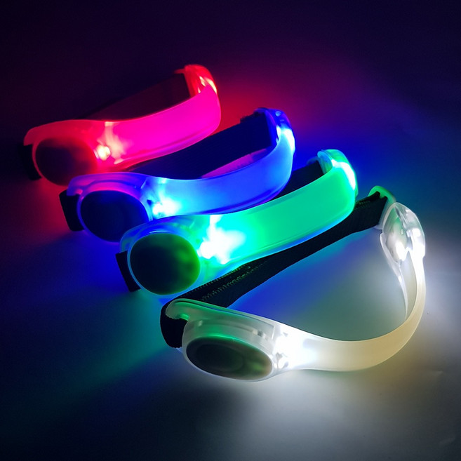 세이프티 다용도 LED 라이트밴드 안전띠 야광팔찌 암밴드 LED안전밴드 야간용, 녹색, 2개