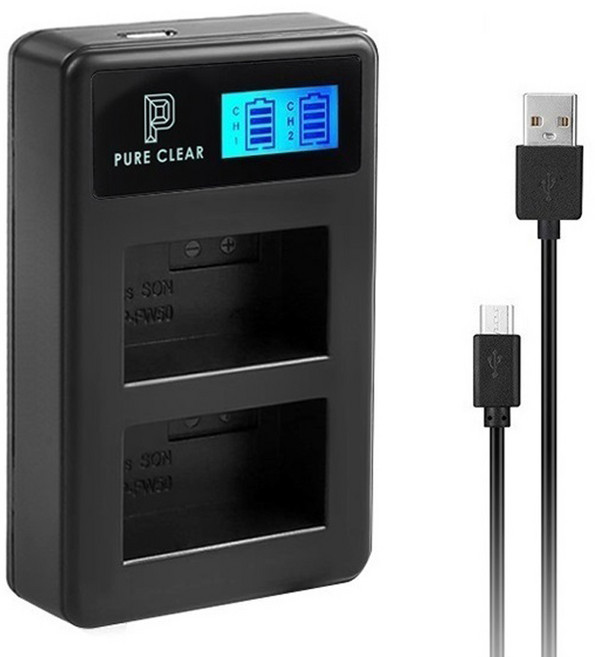 퓨어클리어 캐논 배터리 LCD 듀얼 USB 호환충전기, LP-E6