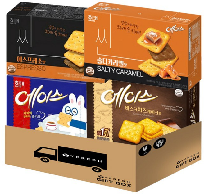 [YFRESH]해태 에이스 4종세트(오리지날 치즈364G 에스프레소 솔티카라멜291G), 1세트, 291g