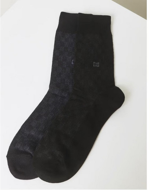 [닥스] 체크 패턴 2가지 색상 고급 일상용 답례품 선물용 남성 중목양말