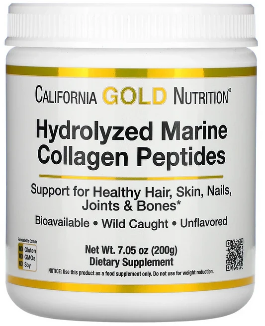 CGN 캘리포니아 골드 뉴트리션 가수분해 마린 콜라겐 펩타이드 무향 7.05 oz (200g) 단백질 포함 - 쿠팡