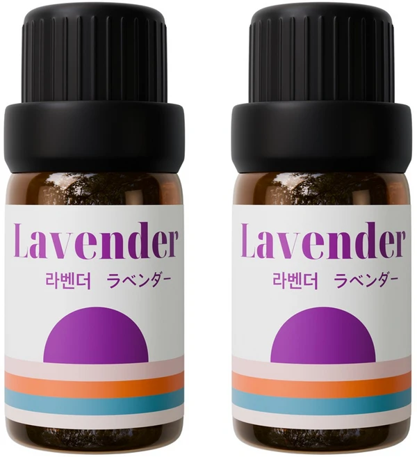 1+1 천연 유기농 아로마오일 에센셜오일, 유기농 라벤더오일, 5ml, 2개 - 쿠팡