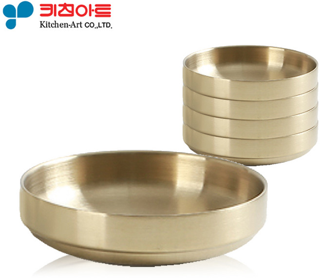 키친아트 금상첨화 티타늄 이중 찬기 (특) 15.5cm 5개 세트