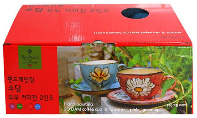 핸드페인팅 소담 부부 커피잔(2P세트)/찻잔 손님 접대용 꽃그림 카페, 쿠팡도매몬 본상품선택, 쿠팡도매몬 본상품선택, 1개