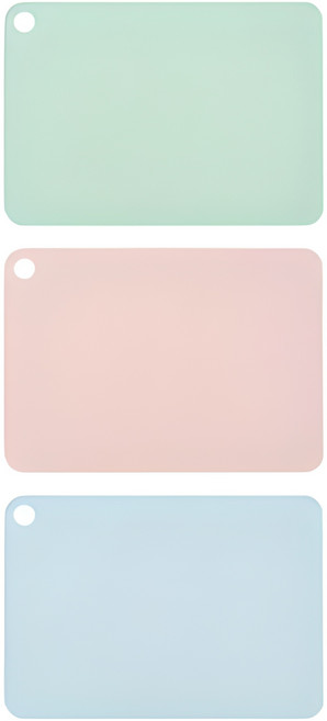 글라스락 베이비 TPU 이유식 도마 3P 세트, 칼집에 강한 TPU 도마 파스텔 파우더민트 + 파우더핑크 + 파우더블루 세트, 1세트, 파우더민트 + 파우더핑크 + 파우더블루