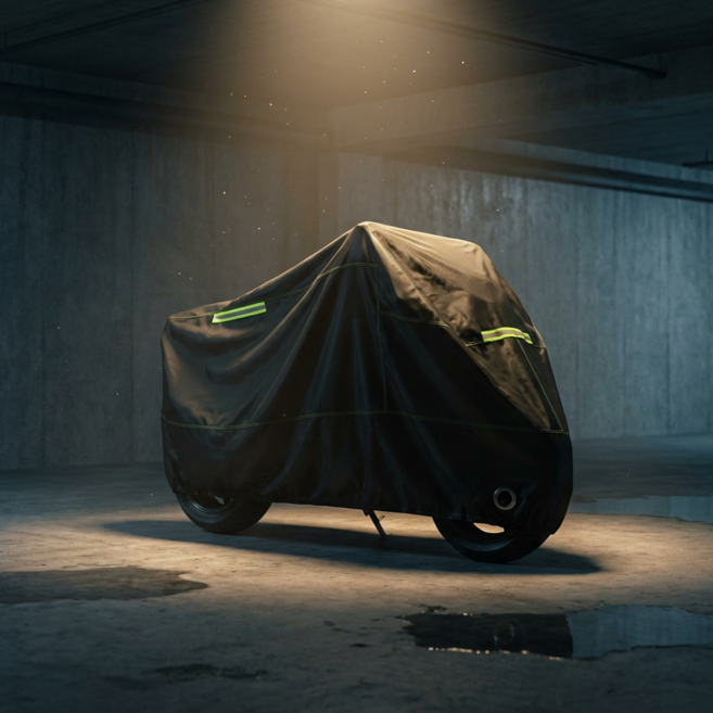 POTTI 오토바이 방수 커버 전기 자전거 차양 자외선 차단 먼지 케이스, 블랙