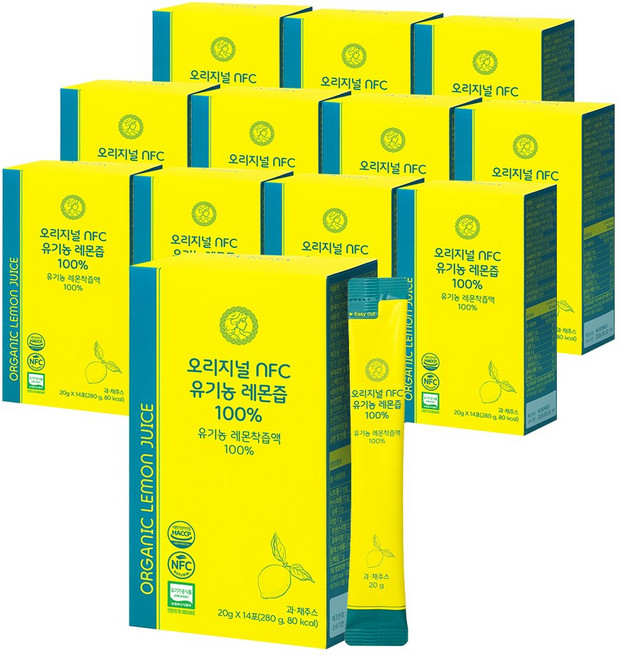 아르디엠 오리지널 NFC 유기농 레몬즙 100% 착즙 레몬 원액, 280g, 12개