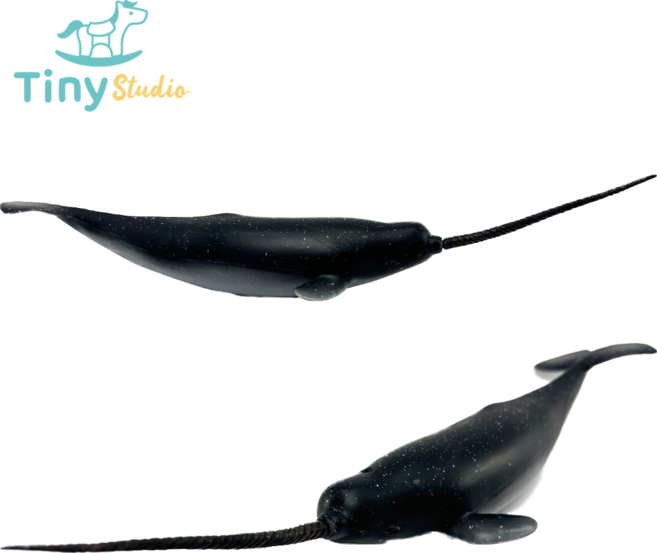 타이니스튜디오 일각돌고래 피규어 장난감 완구 모형 해양동물 바다생물 고래 상어 KC인증, 1개