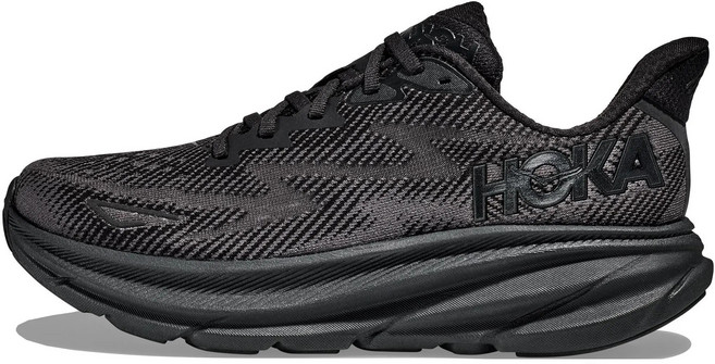 호카 HOKA ONE ONE Clifton 9 통근 및 일상용 스타일리시한 패브릭 로우탑 러닝화 - 남녀 공용 블랙 1127896-BBLC