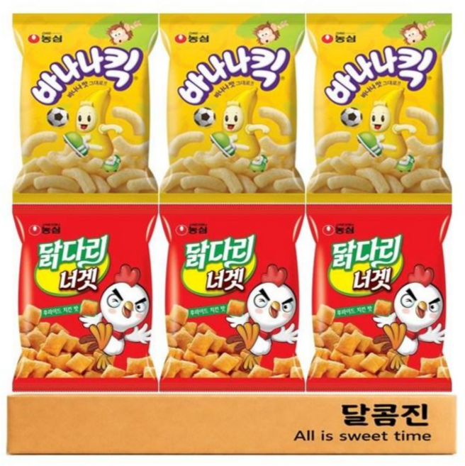[달콤진] 농심 바나나킥 + 닭다리너겟 3개씩, 1세트, 270g