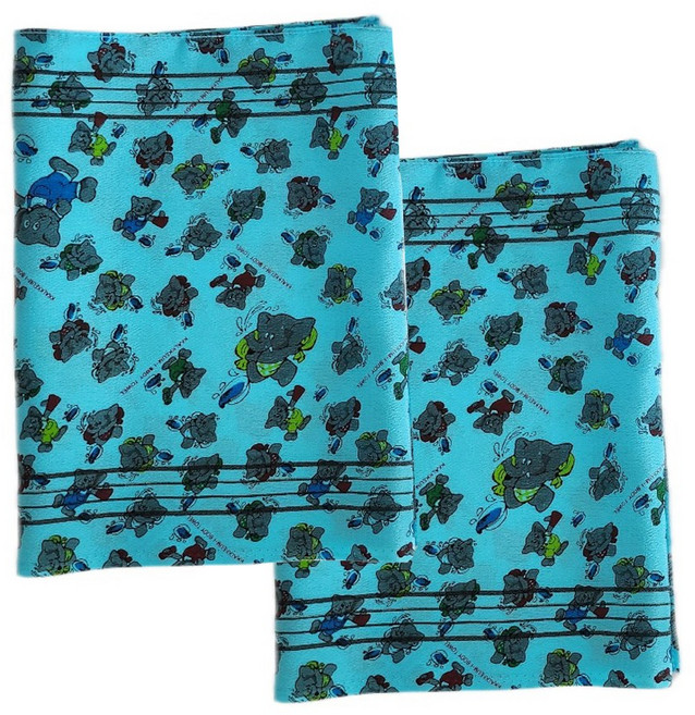 미니달콩 코끼리 국산 때밀이 타월 목욕 등밀이 2장 1세트, 1개, 2개입, 블루