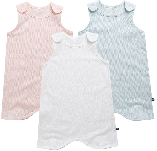 그린베베 국내생산 여름용 솜사탕 메쉬 수면조끼(롱)