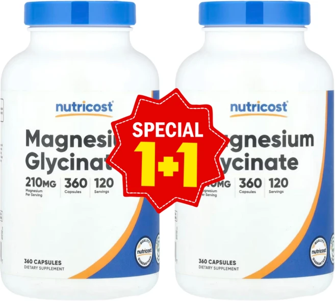 1+1 뉴트리코스트 마그네슘 글리시네이트 210mg 캡슐 360정 / 해외직구 미국정품, 2개 - 쿠팡