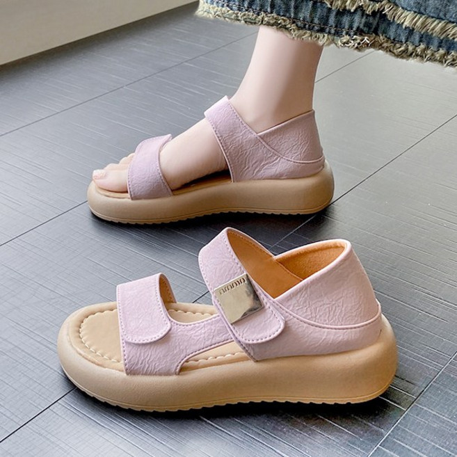 Modern Fashion 여성 발편한 스트랩 샌들 벨크로 슈즈 X162