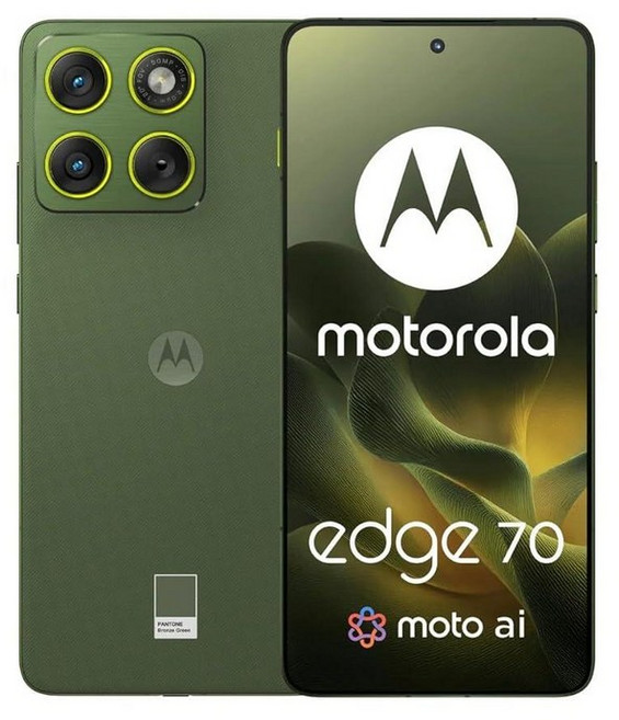 Motorola Moto Edge 70 5G Ai (Tmobile Mint Tello 및 Global과 호환) (512GB+12GB) NFC 50MP 4K 트리플 캠 듀얼 심, 브론즈 그린