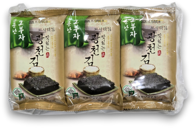 소문난 오부자 맛있는 광천도시락김 (4g) 9봉, 1