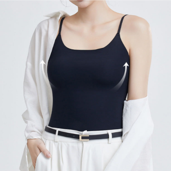 지니마벨 심리스 볼륨업패드 캡내장 나시