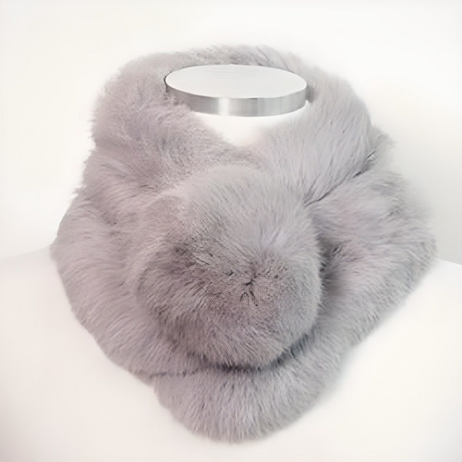 부티크제이 여성용 왕방울 토끼털머플러 퍼목도리