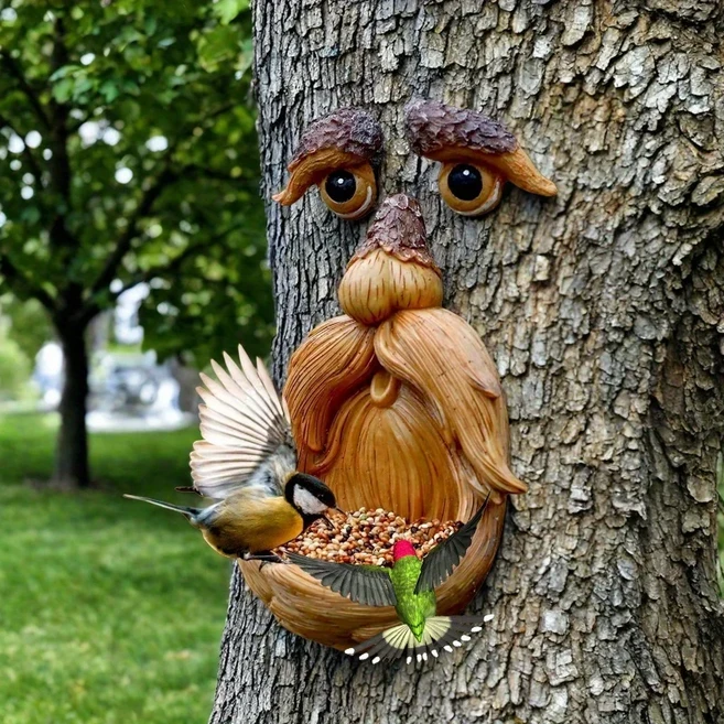 야외용 금속 새 목욕 빈티지 독립형 및 모이통 정원 파티오 마당 잔디 장식용, 01 Bird feeder, 1개