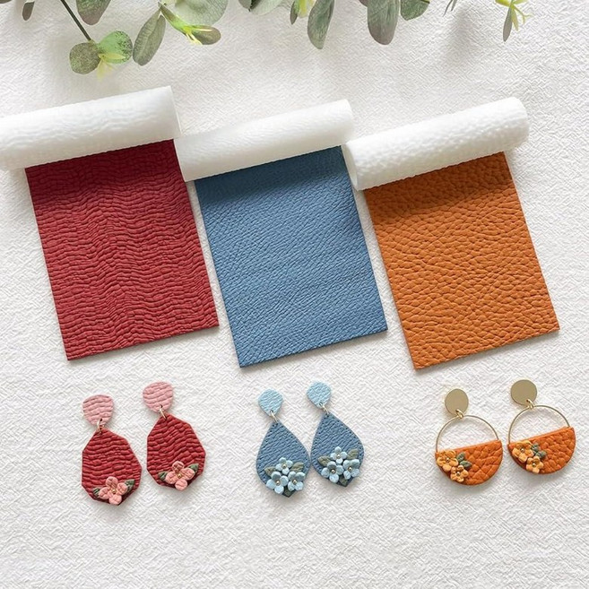 KEOKER 폴리머 클레이 가죽 텍스처 롤러 폴리머 클레이 텍스처 롤러 폴리머 클레이용 가죽 텍스처 롤러 3개 폴리머 클레이 텍스처 시트와 같은 폴리머 클레이 커터와 함께, 모두