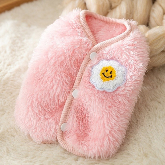 貓狗毛絨背心 馬卡龍色系 寵物衣服 寵物毛衣 寵物保暖 貓咪衣服 狗狗衣服 寵物服飾, 粉色,XXL 胸圍57cm, 1個