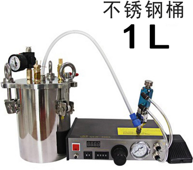 실리콘디스펜서 에폭시 액체 접착 분배기 글루 주사기, 1. 1L 배럴 + 디스펜싱 밸브, 1개