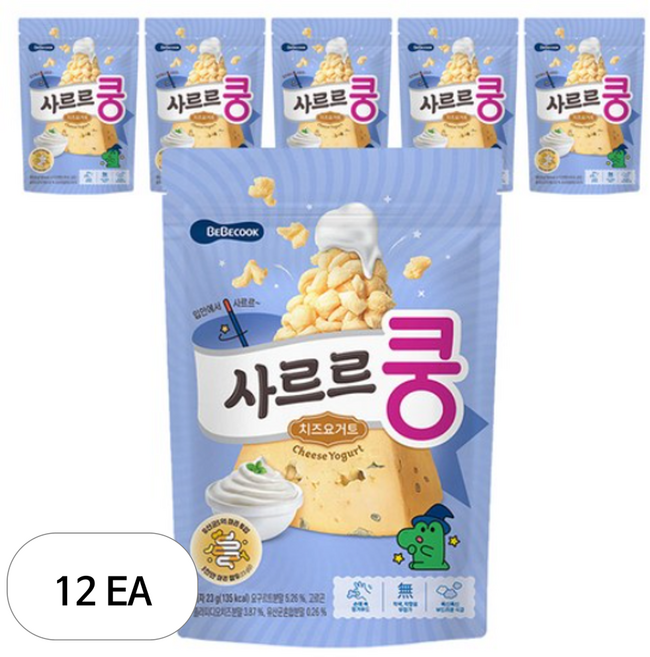 베베쿡 사르르쿵 과자, 치즈요거트, 23g, 12개