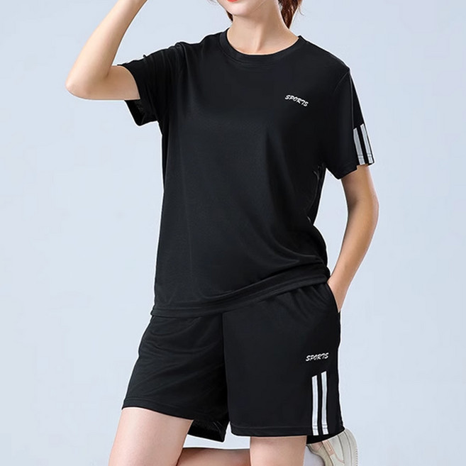 리츠제이 여성 라인 쿨 매쉬 트레이닝복 세트