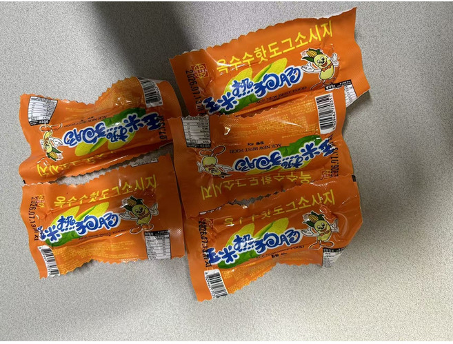 옥수수소시지 옥수수소세지 핫도그소시지, 5개, 40g